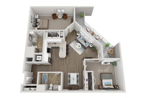 Two Bedroom Type F Floorplan